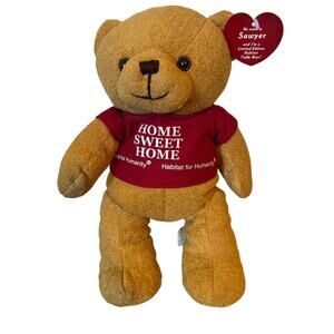 NWT Habitat for Humanity Teddy Bear Brown Stuffed Animal Sawyer Limited Edition